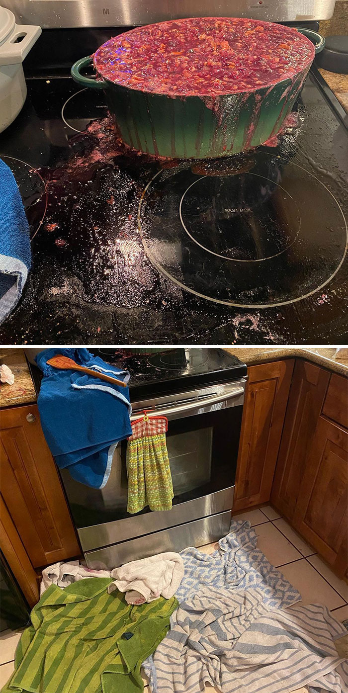 Everything’s Okay. Everything’s Okay. Now We Know What Happens When Cranberry Sauce Boils Over A Lot