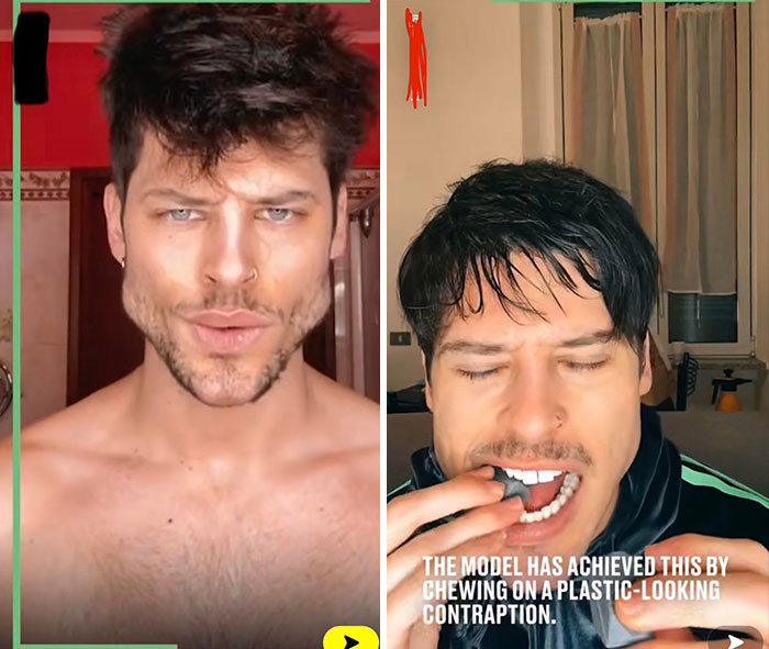 "The Model Has Achieved This By Chewing On A Plastic-Looking Contraption"