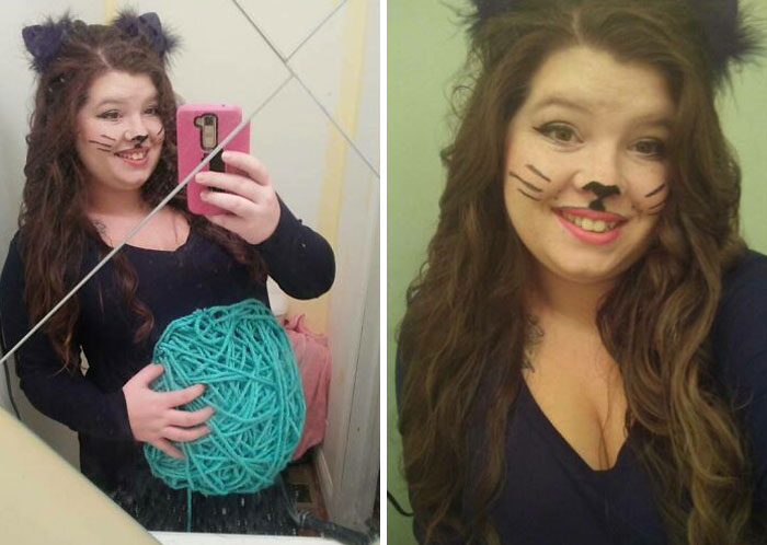 A Cat And My Belly Is A Ball Of Yarn