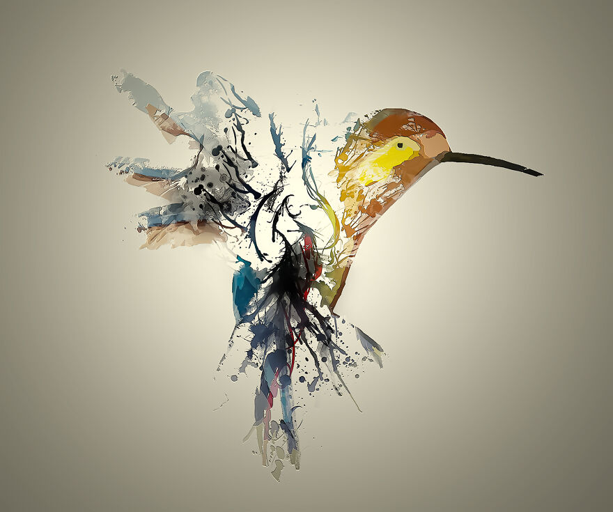 I Created This Artwork With The Most Beautiful Bird: A Hummingbird.