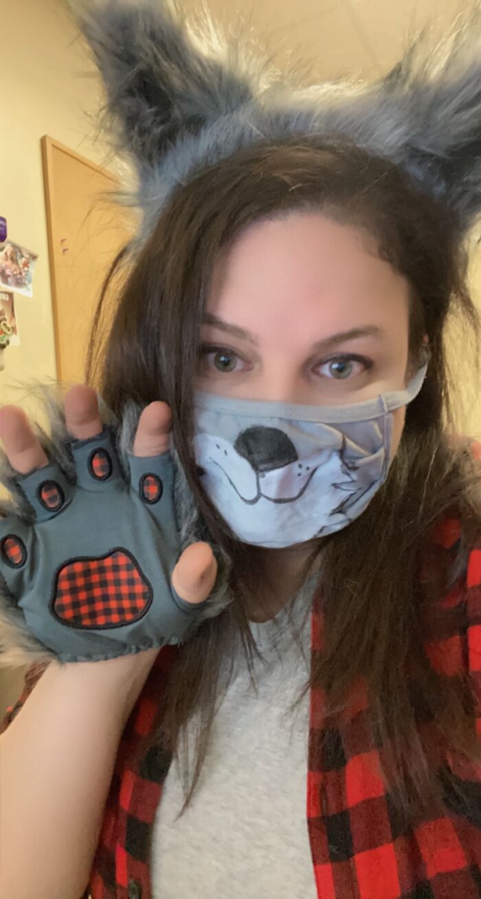 I Work In A Windowless Office We Call “The Cave”; For Halloween It Was A Wolf Den