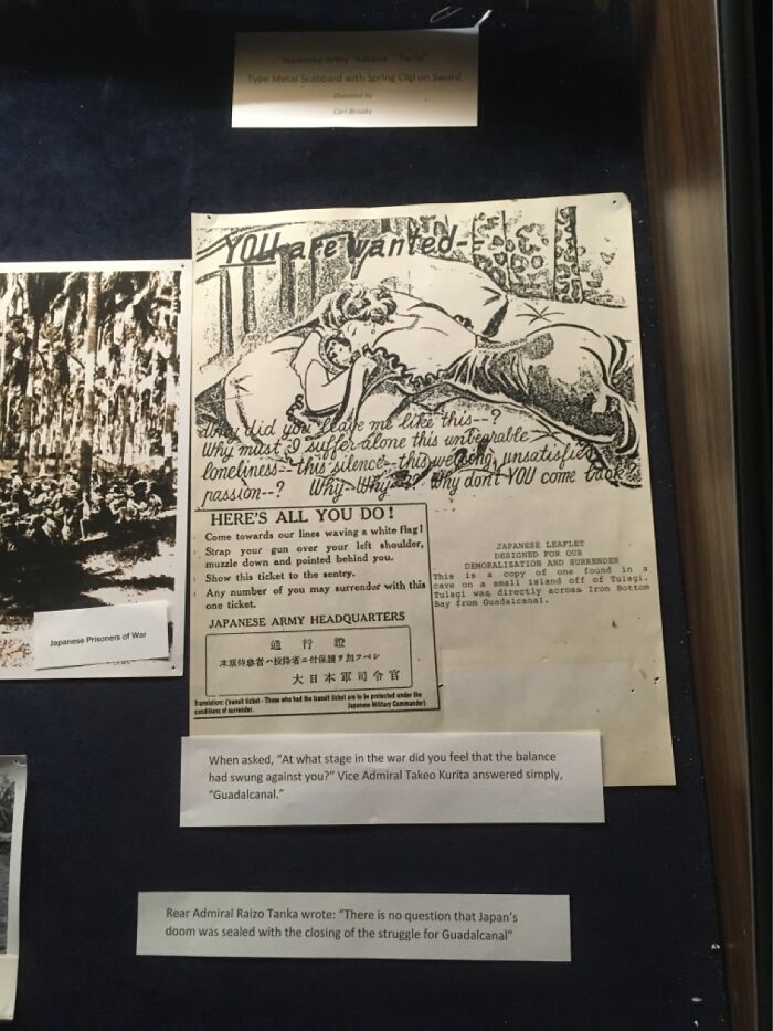 On Display At The Air Zoo In Kalamazoo Michigan - Wwii, National Guadalcanal Memorial Exhibit