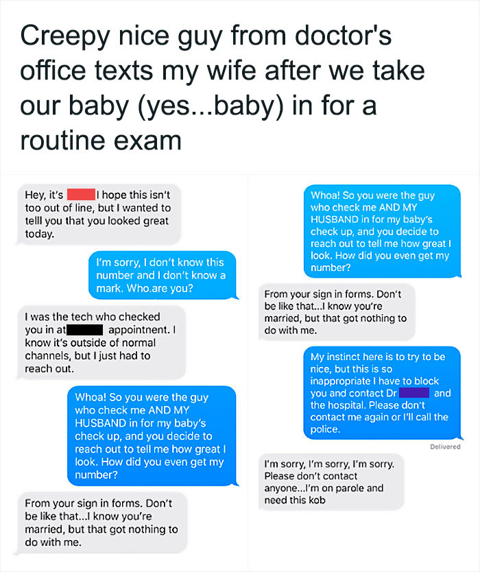 Inappropriate Messages From People Who Should Be Professional