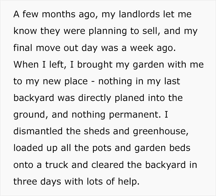 Landlords Didn't Expect Tenant Would Move Her Garden With Her, Have Potential Buyers Walk Out Landlords Didn't Expect Tenant Would Move Her Garden With Her, Have Potential Buyers Walk Out