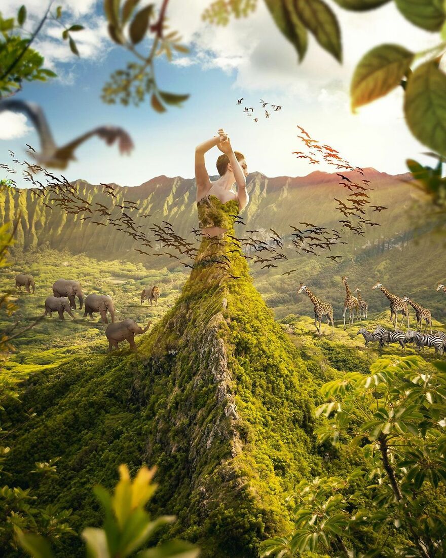 Photographic Project Merges Landscapes And Wild Animals Into Breathtaking Images (53 Pics)