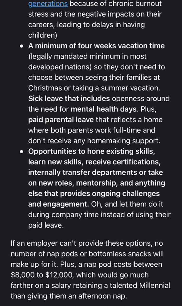 Woman Shares What Workplace Perks Millennials Would Give Up In Exchange For These 8 Benefits