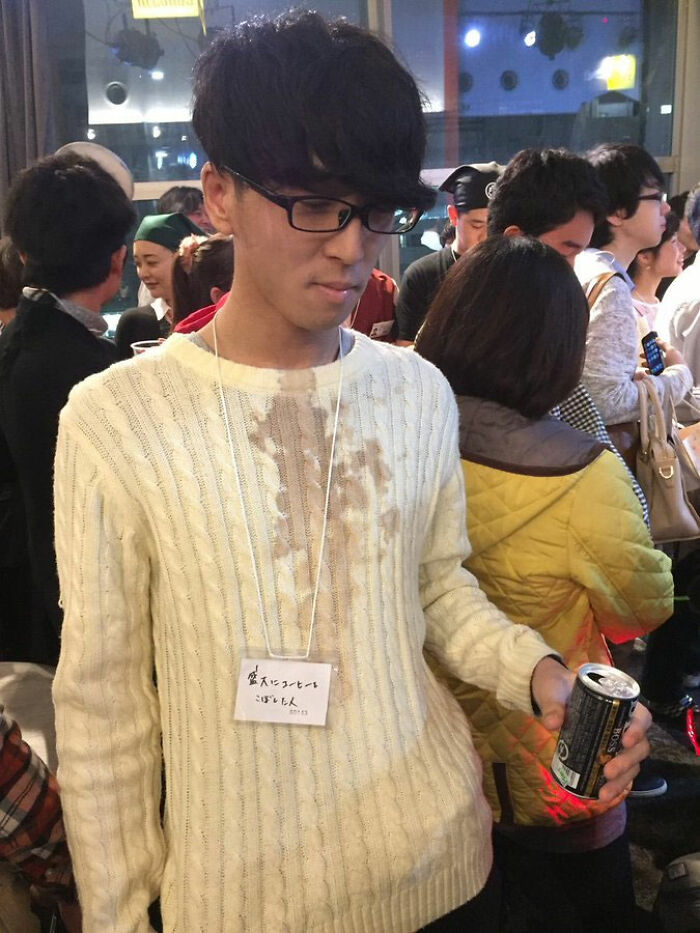 Someone Who Has Spilled Coffee All Over Himself