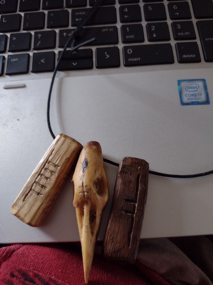 My Oak Ash And Thorn - Particularly Proud Of The Corvid Skull I Carved.