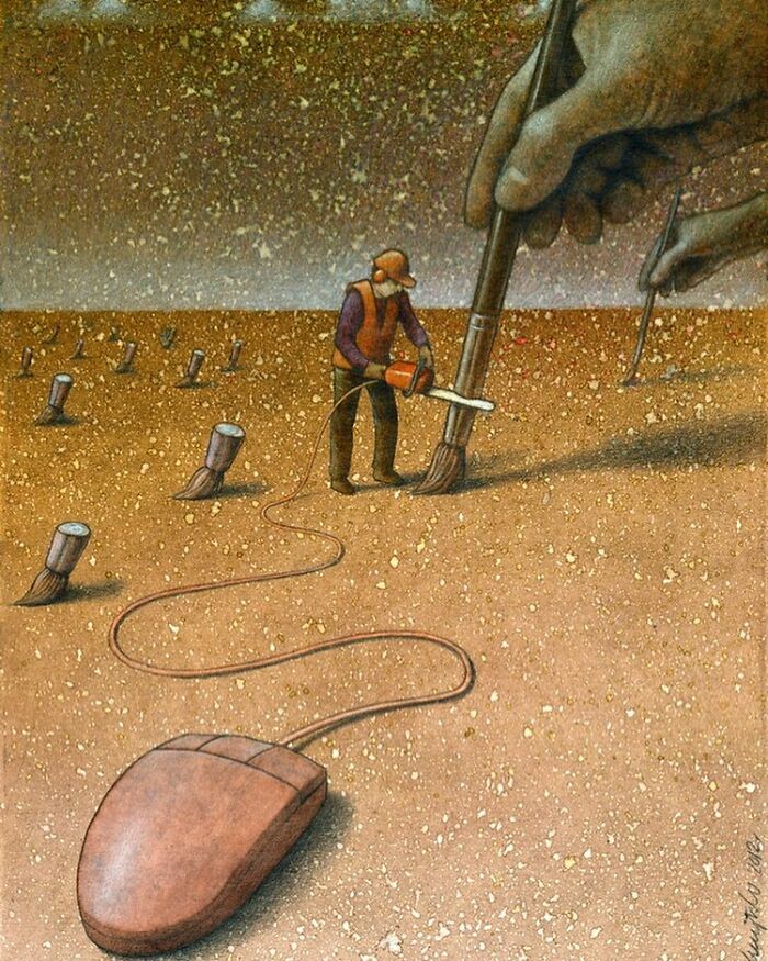 95 New Illustrations By Artist Pawel Kuczynski Put Their Finger On The Wounds Of Today's Society