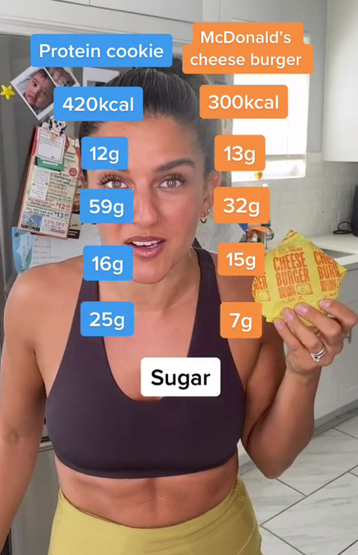 Personal Trainer Says A McDonald's Cheeseburger Is Healthier Than A Protein Cookie, Follows Up With Proof