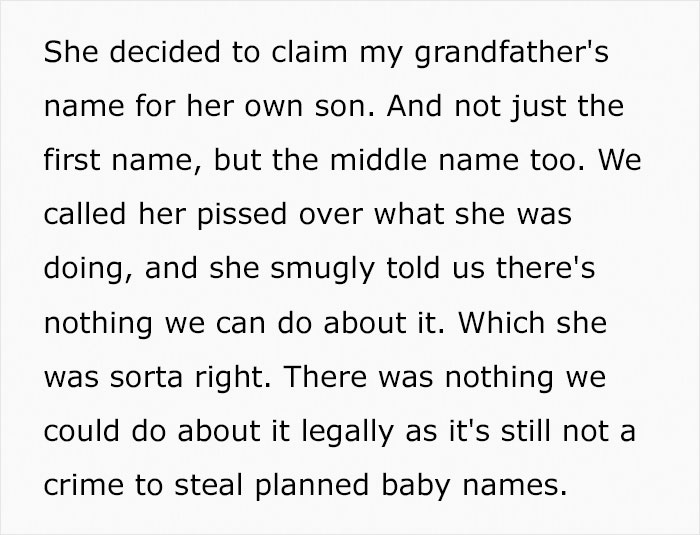 Sister-In-Law Steals Baby Name Out Of Spite, Regrets It After The Couple's Reaction