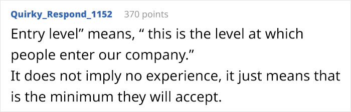 After A Person Brings Up How Unfair It Is To Require Years Of Experience For Starting Positions At A Company, Others Share What They Think