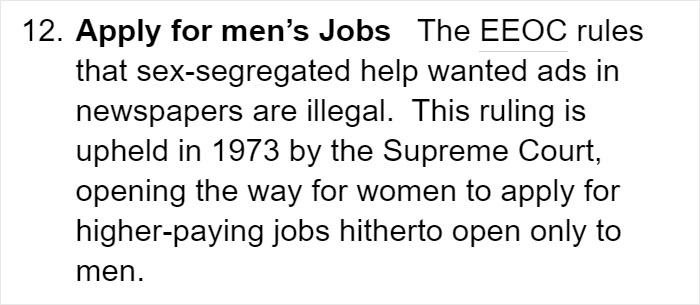 &ldquo;People Now Do Not Realize What It Was Like Then&rdquo;: Tumblr User Lists What Things Weren't Legal For Women In The 1960s