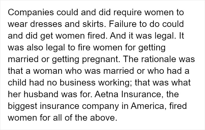 &ldquo;People Now Do Not Realize What It Was Like Then&rdquo;: Tumblr User Lists What Things Weren't Legal For Women In The 1960s