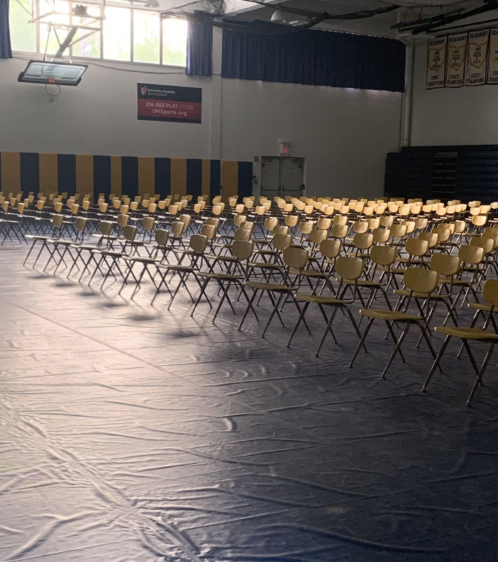 I Found It Eerie How The Light Cast Across The Chairs. It Was Very Intriguing Seeing A Place Intended For Hundreds Of People Filled With Just One, Me