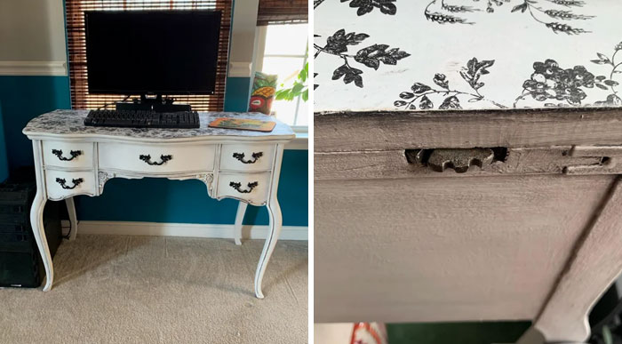 Metal Wheel On The Back Of A Vanity