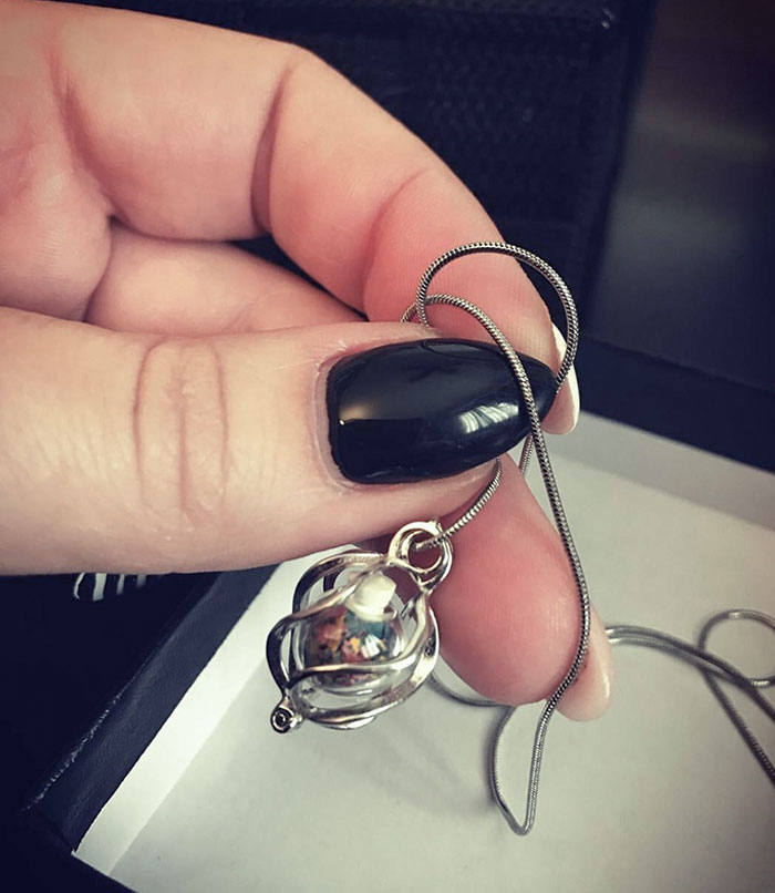 Wedding Day Gift From My Husband. Inside That Glass, Ball Is Crushed Up Petals From The Very First Bouquet Of Flowers He Ever Got Me