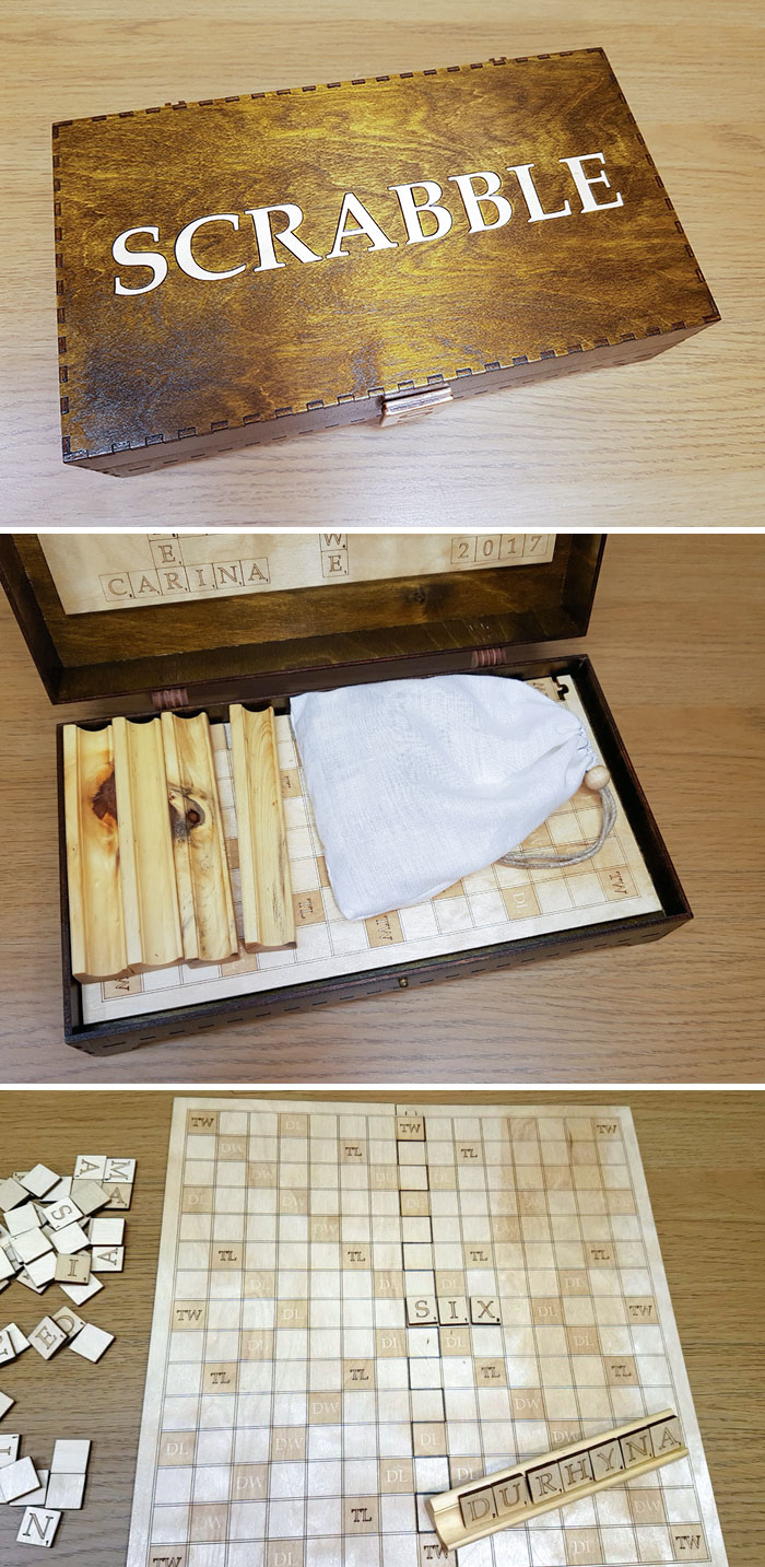 Home Made Scrabble Set As Gift For My Wife