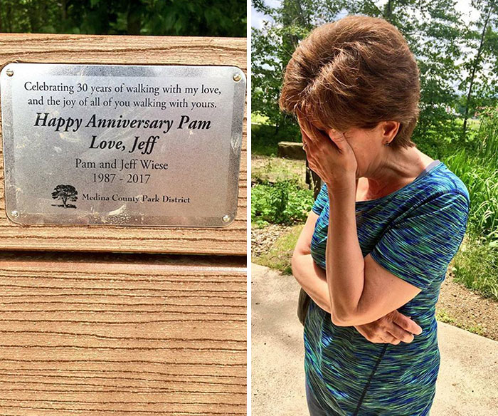My Dad Surprised My Mom For Their 30th Anniversary And Had A Bench Dedicated To Her At The Park Where They Always Walk Together