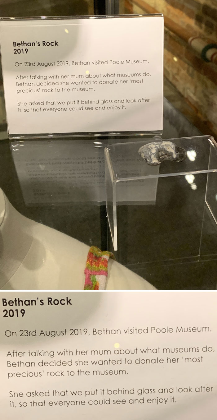 This Little Girl's Rock Displayed In My Local Museum