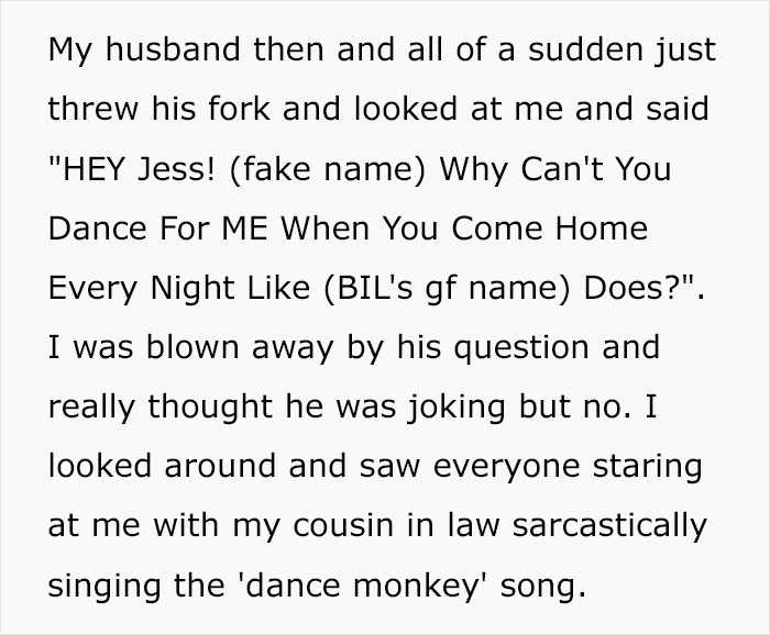 Man Asks His Wife Why She Doesn't Dance For Him Every Night After Work Like BIL's Girlfriend, Is Left Embarrassed When She Drops The Real Reason Man Asks His Wife Why She Doesn't Dance For Him Every Night After Work Like BIL's Girlfriend, Is Left Embarrassed When She Drops The Real Reason