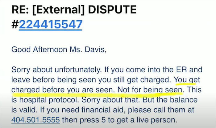 A Woman Gets Charged $700 For Coming To An ER And Sitting There For 7 Hours But Not Getting Any Treatment, Others Share Similar Stories
