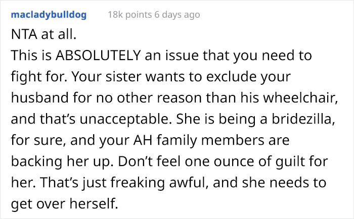 &lsquo;My Sister Won&rsquo;t Invite My Husband To Her Wedding Because He&rsquo;s In A Wheelchair&rsquo;