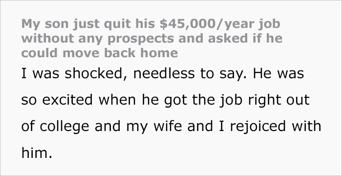 Dad Sets An Example By Supporting His Son Who Quit His $45,000 Job And Asked To Stay With Him Dad Sets An Example By Supporting His Son Who Quit His $45,000 Job And Asked To Stay With Him