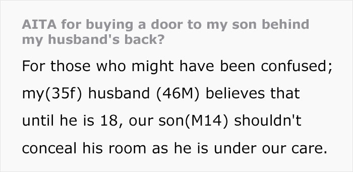 &ldquo;Now He Is Refusing To Even Sleep In The Same Bed As Me&rdquo;: Parents Get Into A Fight When Mom Secretly Installs A Door In Teenage Son&rsquo;s Room Despite The Dad Disagreeing
