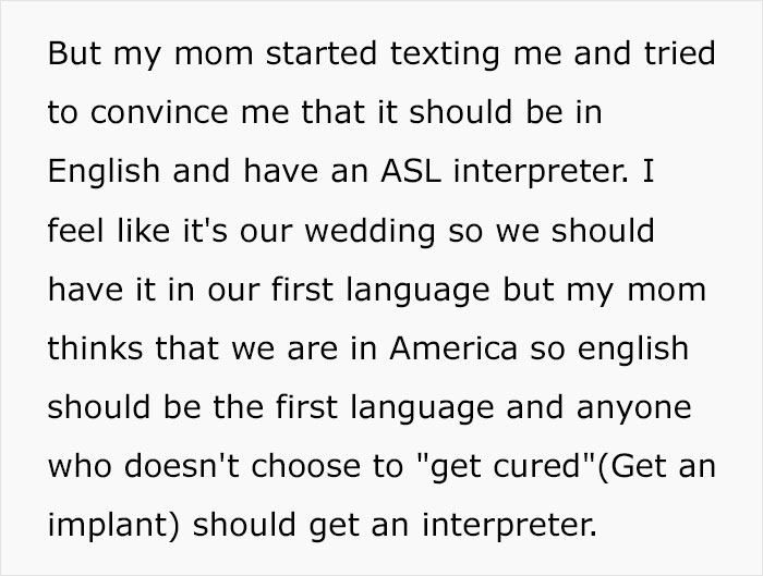 Unsupportive Mom Upset After Her Deaf Daughter Decides To Hold Her Wedding Ceremony In Sign Language