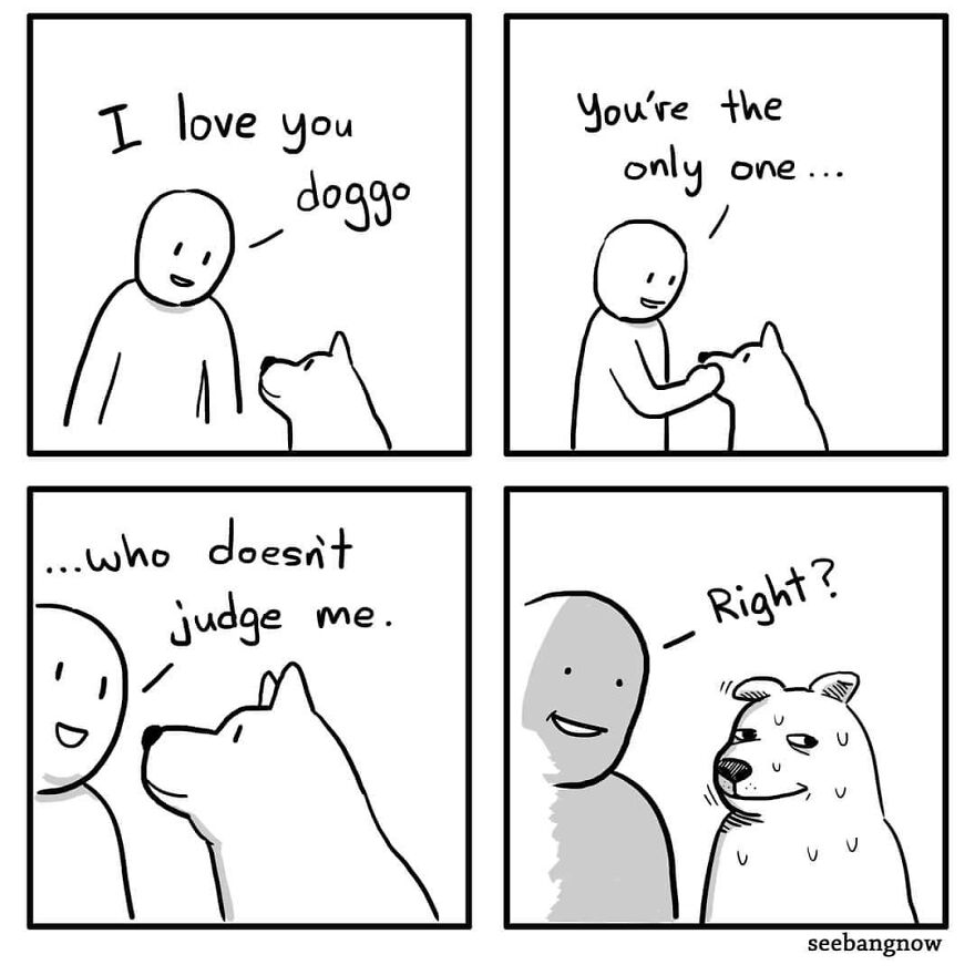 Illustrator Shows In Funny Comics What Dogs Really Think (30 Comics)