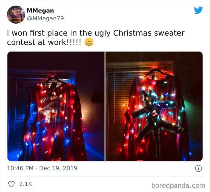 A Black Cat On A Christmas Sweater. That's Probably A Bad Luck