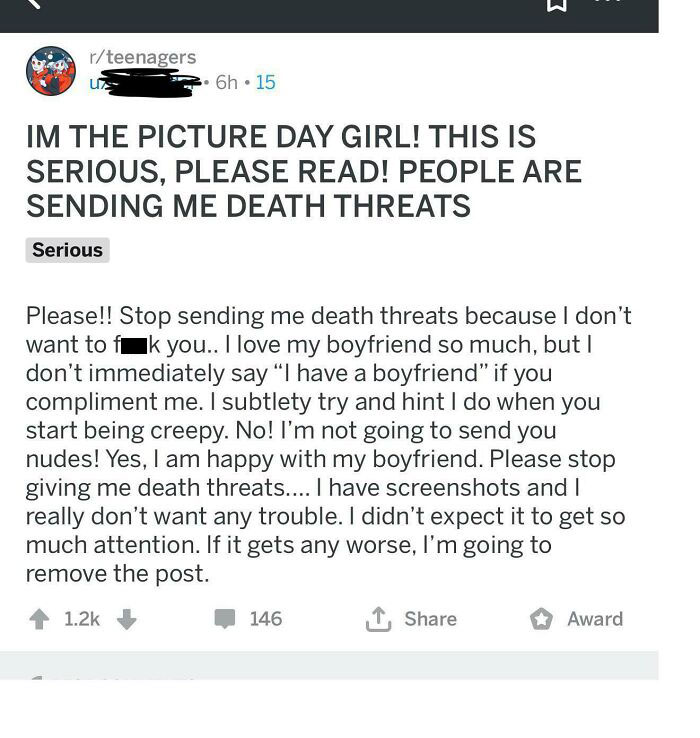 Imagine Stooping So Low In Life That You Ask A 15 Year Old Girl Who Wore A Hentai Shirt For Shits And Giggles To Send You Nudes In The Most Threatening Way Possible