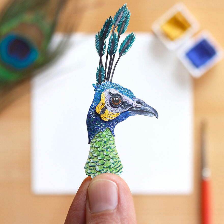 I Created Miniature Paper Cut Artworks Every Day For 1000 Days To Create Awareness About Wildlife