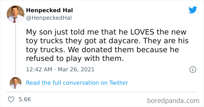 When Your Son Loves The New Toy Trucks In Daycare