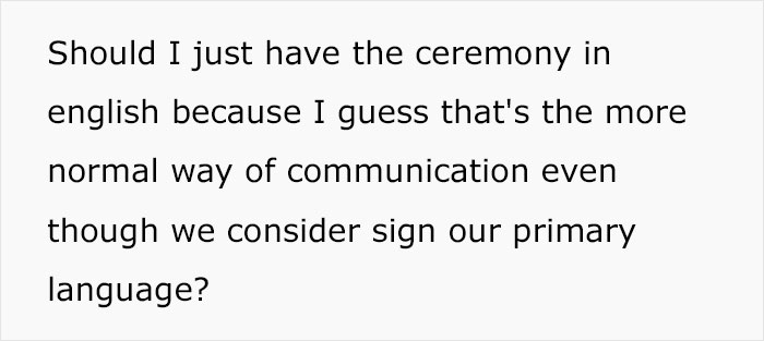 Unsupportive Mom Upset After Her Deaf Daughter Decides To Hold Her Wedding Ceremony In Sign Language