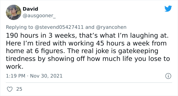 Man Tries To Laugh At People Who Feel Exhausted After 40h Workweek Because He Works Way More, Gets Laughed At Instead