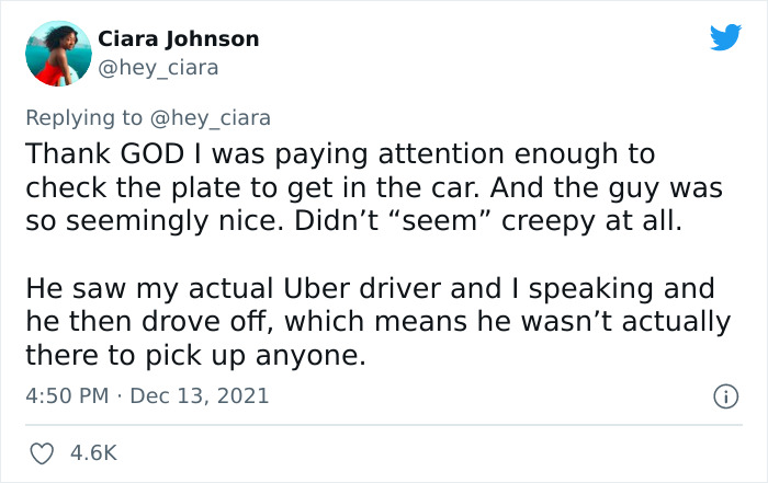 Woman Tweets Story Of How Checking An Uber Driver&rsquo;s License Plate Saved Her From Possibly Being Trafficked