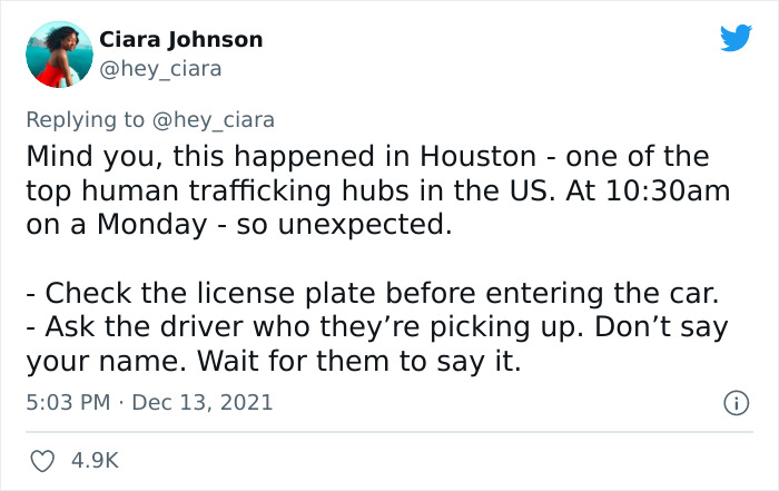 Woman Tweets Story Of How Checking An Uber Driver&rsquo;s License Plate Saved Her From Possibly Being Trafficked