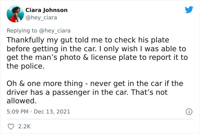 Woman Tweets Story Of How Checking An Uber Driver&rsquo;s License Plate Saved Her From Possibly Being Trafficked