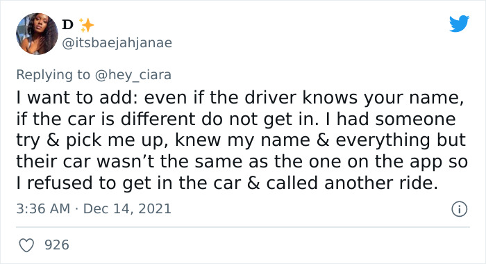 Woman Tweets Story Of How Checking An Uber Driver&rsquo;s License Plate Saved Her From Possibly Being Trafficked