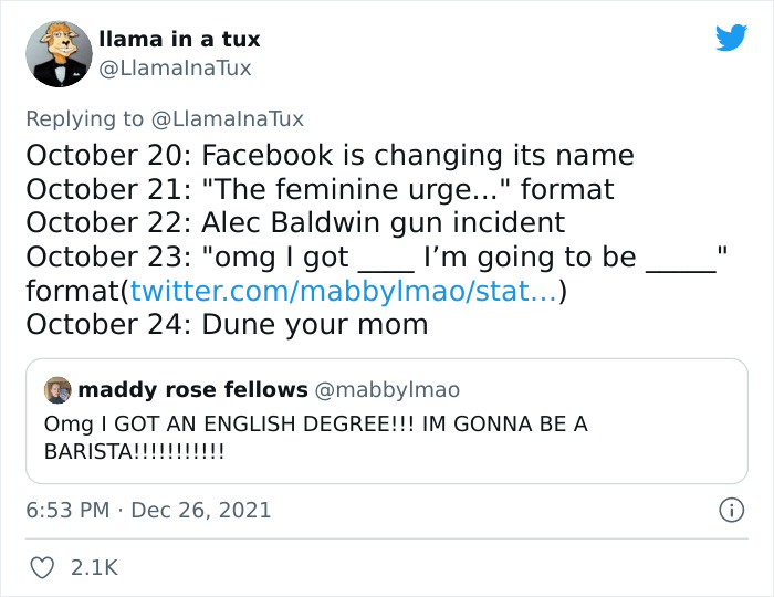 Twitter User Recaps 2021, Reminds Us Just How Crazy This Year Was