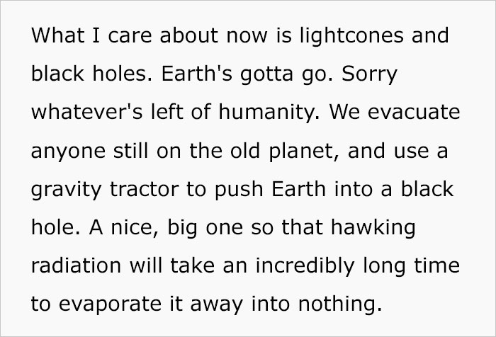 Text excerpt about using lightcones and black holes to escape an assassin snail in an elaborate immortal life plan.