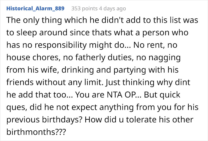 Delusional Guy Lists The Things He Expects For His "Birthday Month" And They Are Ridiculous