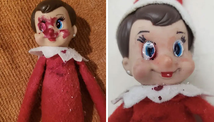 Encontré al elfo cubierto de pintauñas y al limpiárselo también le destrocé la cara