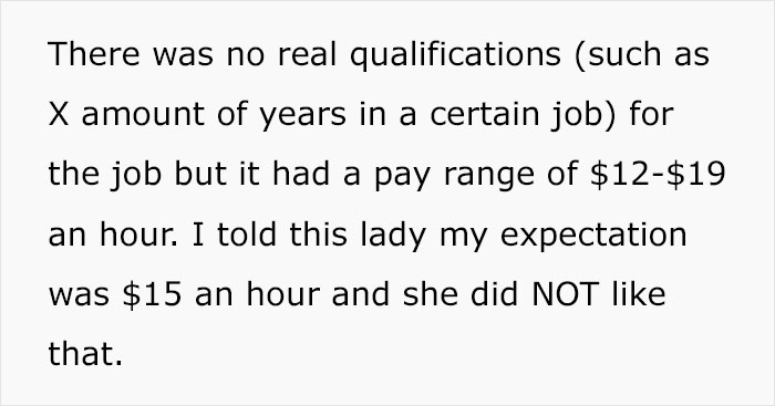 Interviewer Goes Off On A Potential Employee For Expecting To Be Paid $15 An Hour When They Listed A $12-$19 Range