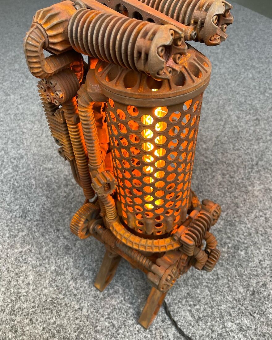 3D Printed Steampunk Style Lamp 3D Printed Steampunk Style Lamp