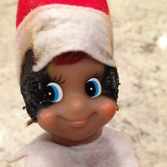 I Killed Our Elf. Psa: Elves Don't Like Light Fixtures