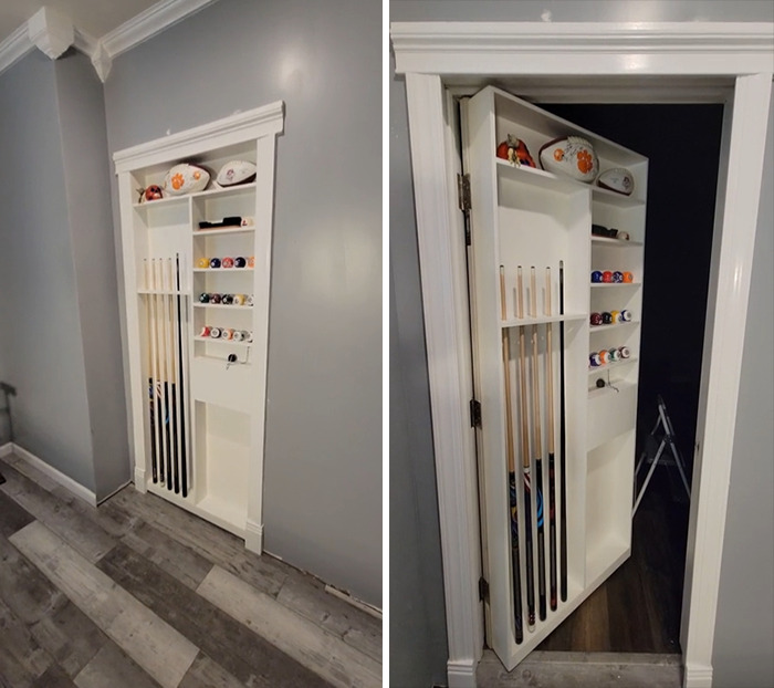 Billiard Rack Hidden Door To Home Office
