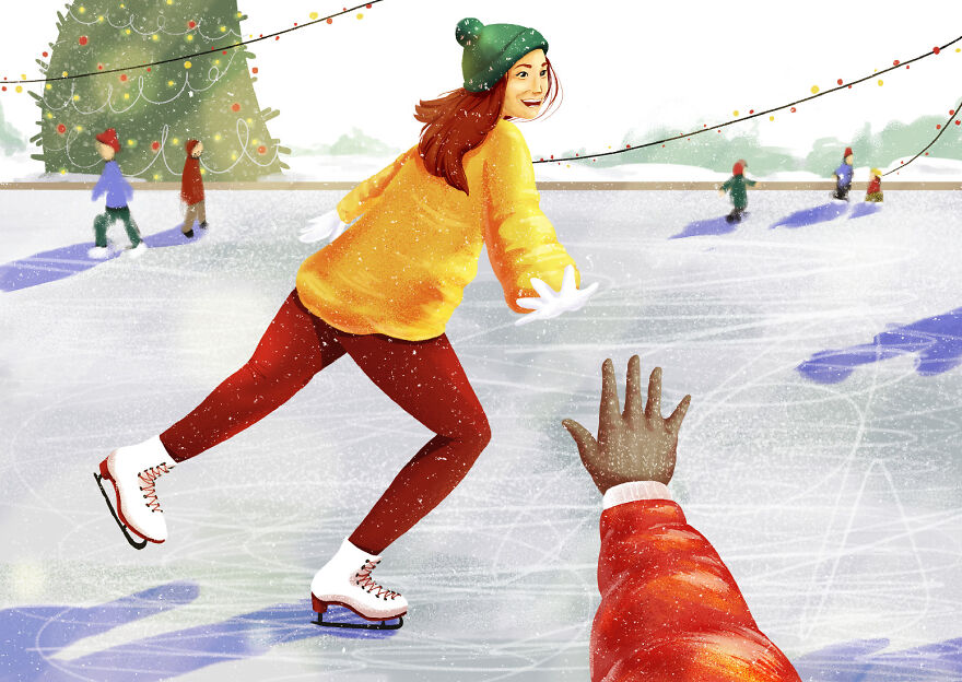 I Created Pov-Style Illustrations That Bring Christmas Experiences To Others During Isolation